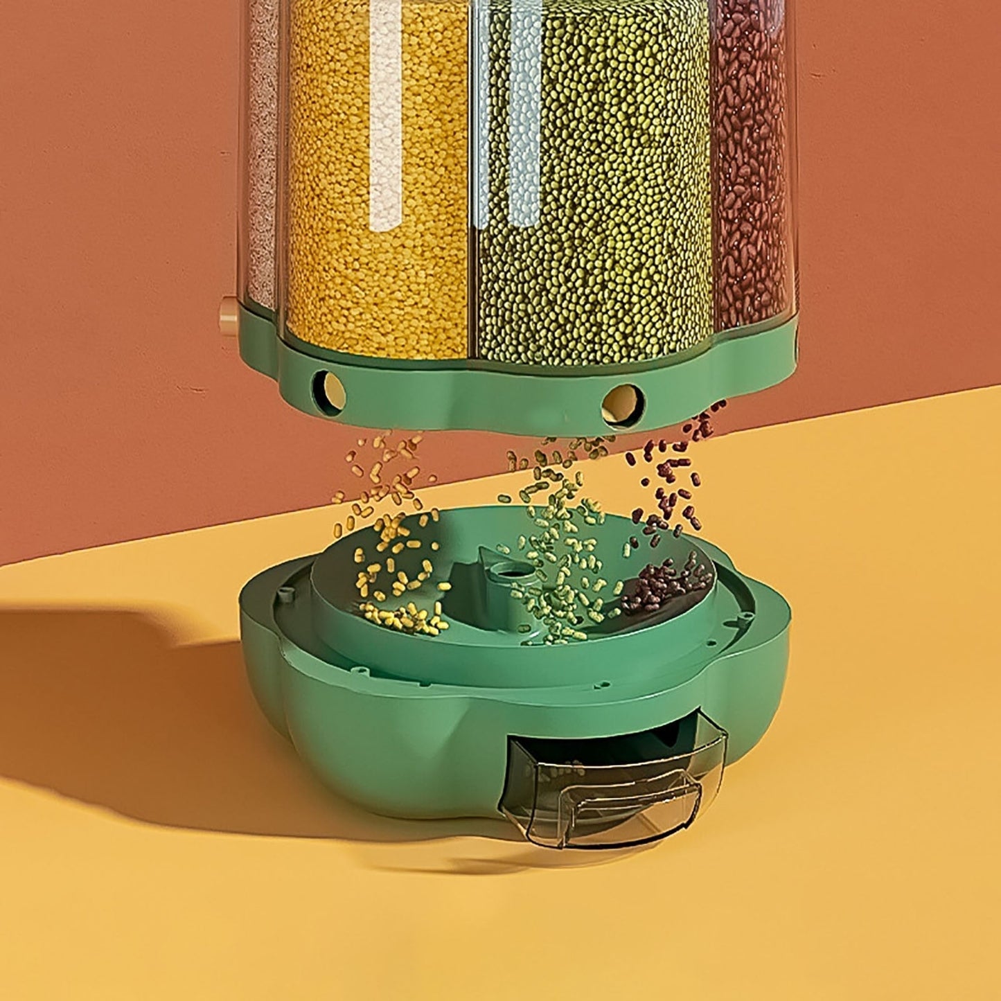 Easy 6-Grid Rotating Food Container Dispenser