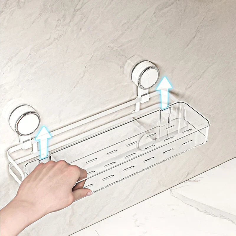 Adhesive Wall Shelf with Suction Cup for Kitchen & Bathroom