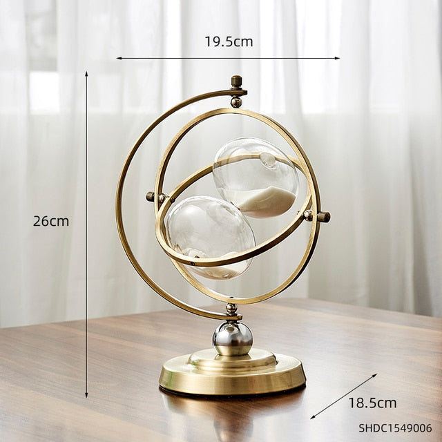 Elegant Metal Hourglass Desk Decoration