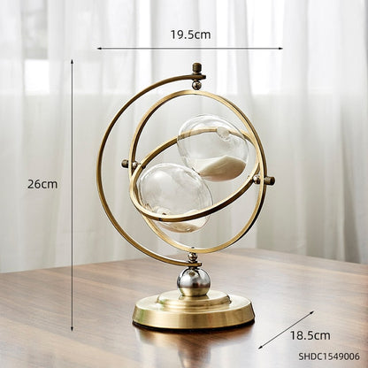 Elegant Metal Hourglass Desk Decoration