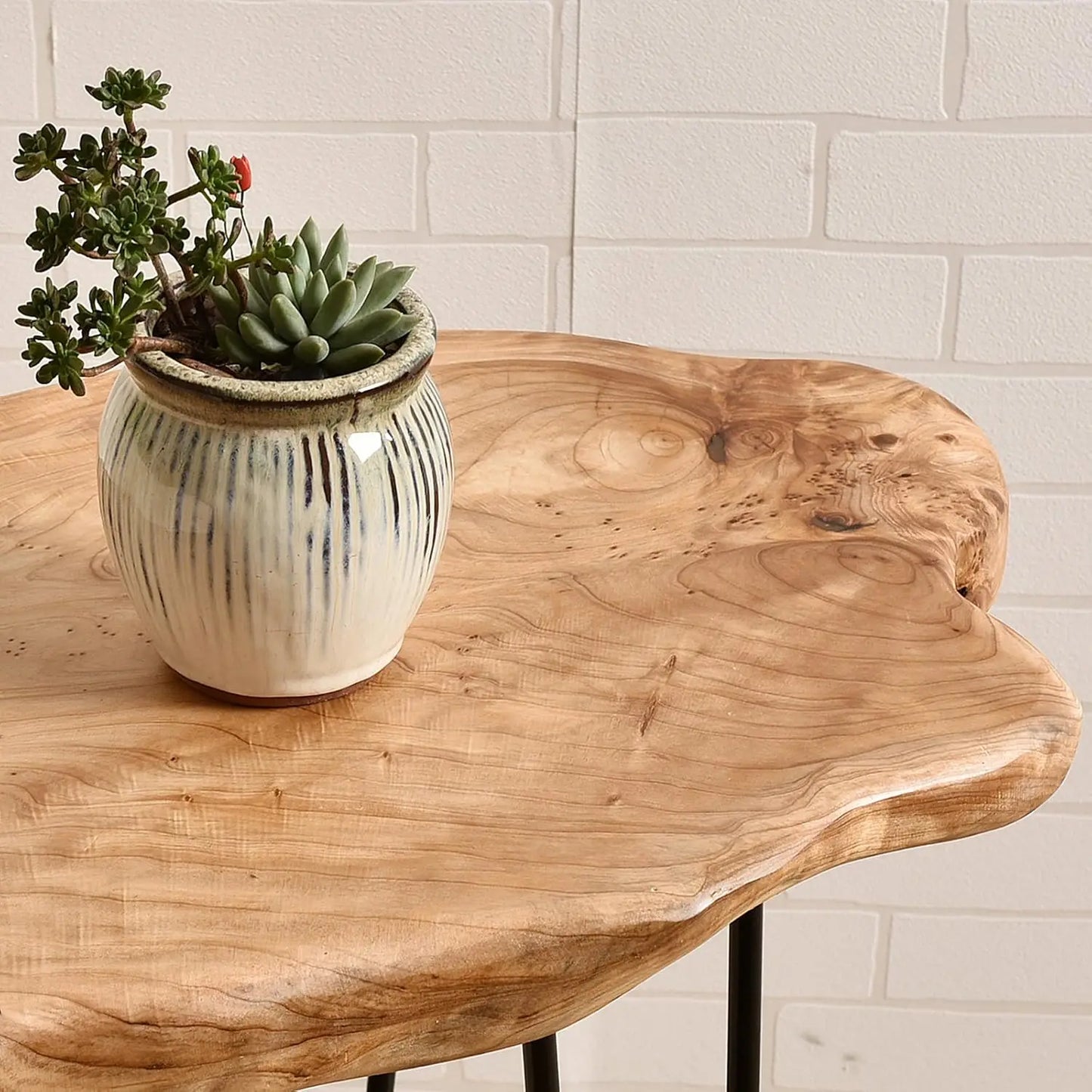 Rustic Wood End Table