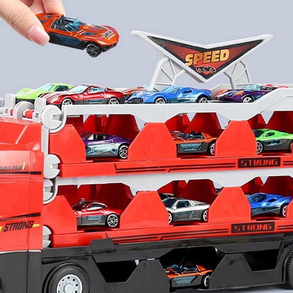 Ultimate Racing Trailer with Cars and Stunt Track