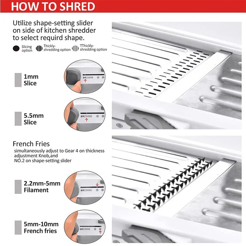 Premium 18-in-1 Vegetable Slicer with Sharp Stainless Blades