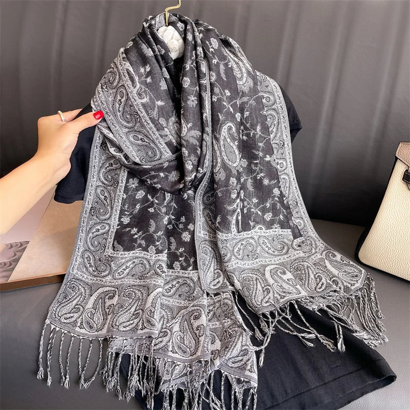Soft Women's Cashmere Scarf Luxury Warm Print