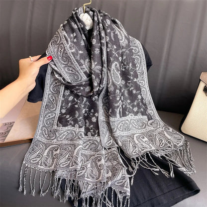 Soft Women's Cashmere Scarf Luxury Warm Print