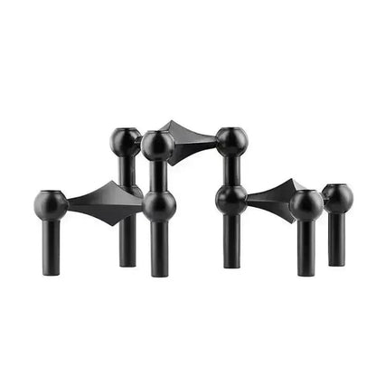 Contemporary Metal Candle Holder - Sleek Silver Candle Stand