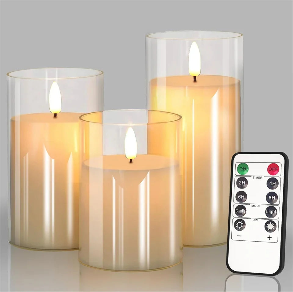 Warm LED Candle Set with Remote and Timer