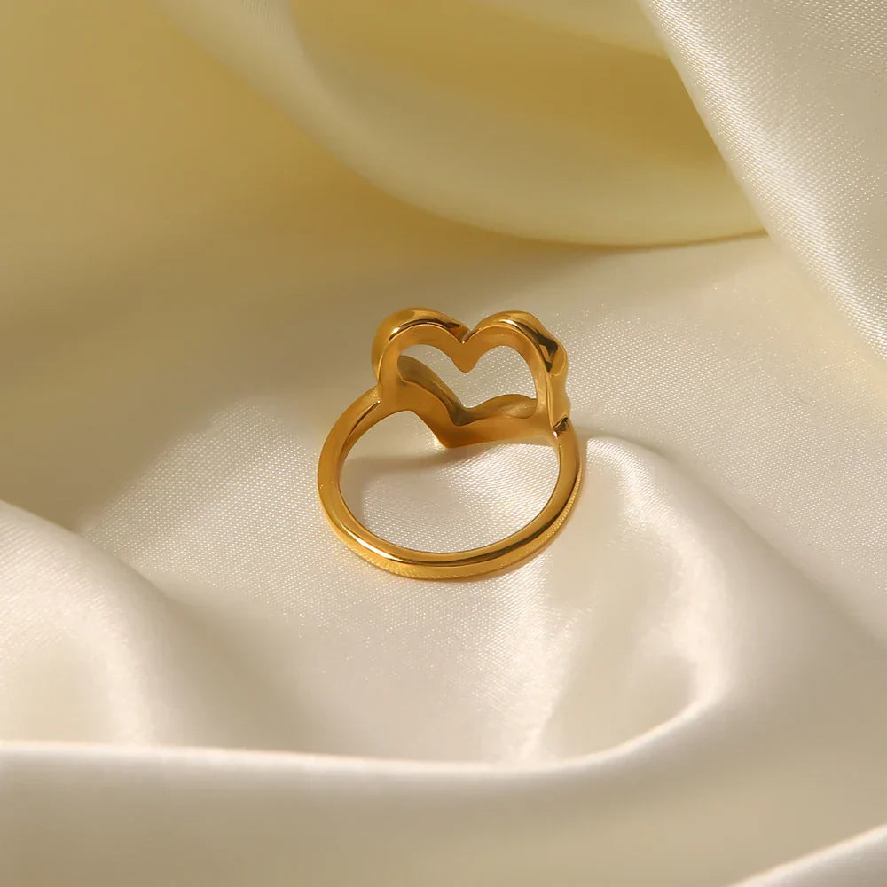 Gold Melted Heart Shaped Ring