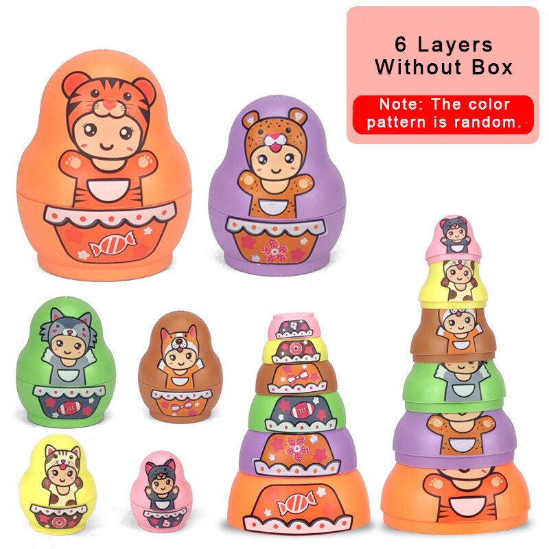Fun Colorful Wooden Russian Nesting Dolls - Fesara