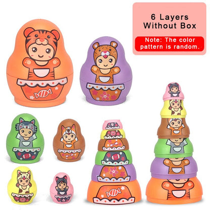 Fun Colorful Wooden Russian Nesting Dolls - Fesara