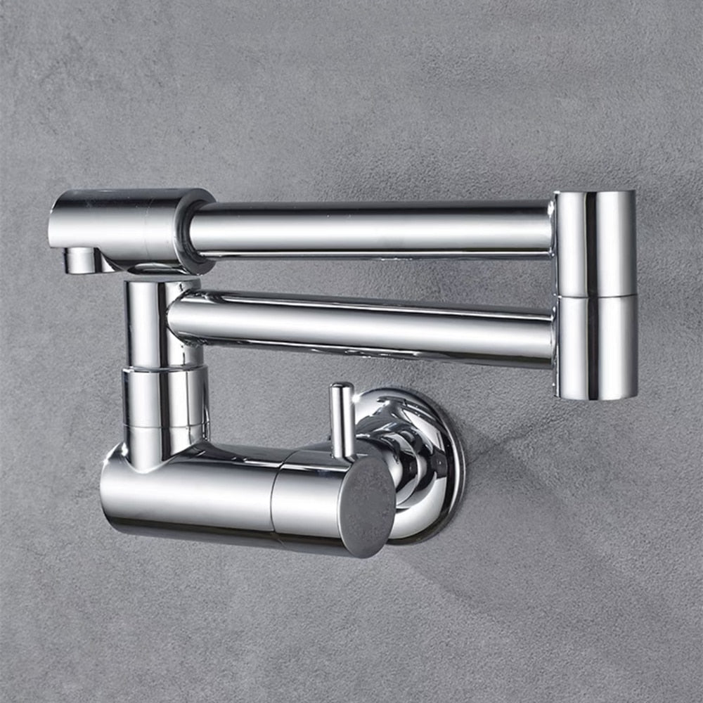 Space-Saving Folding Kitchen Faucet in Chrome Finish