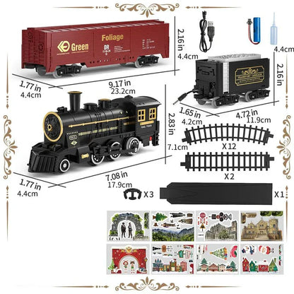 Vintage Model Train Set with Lights and Sound Effects