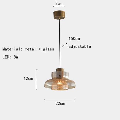Unique Glass Drop Pendant Light with Cracked Design