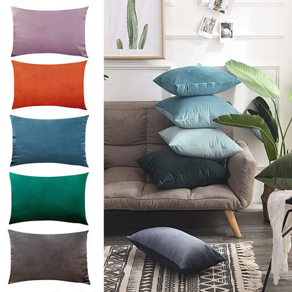 Soft Velvet Pillow in Bright Pastel Shades
