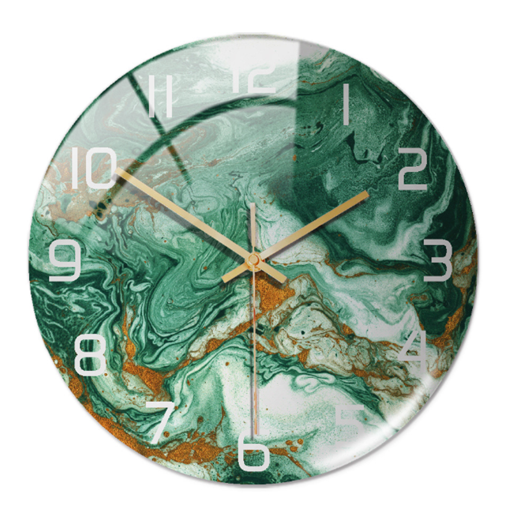 Elegant White Marble Silent Wall Clock - Fesara