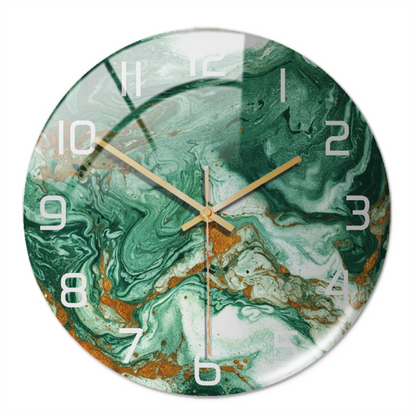 Elegant White Marble Silent Wall Clock - Fesara