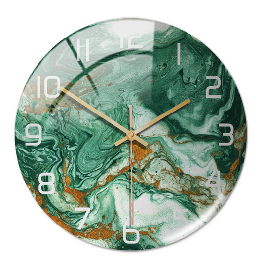 Elegant White Marble Silent Wall Clock - Fesara