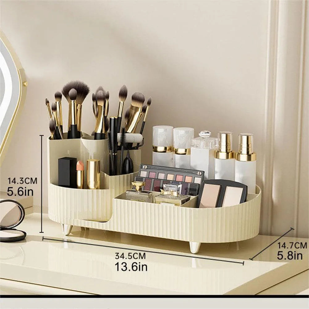 Premium Cosmetic Storage with Compact Rotating Base
