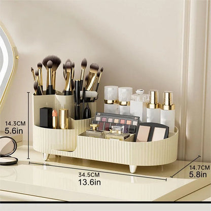 Premium Cosmetic Storage with Compact Rotating Base