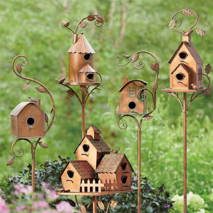 Colorful Metal Birdhouse Garden Decoration
