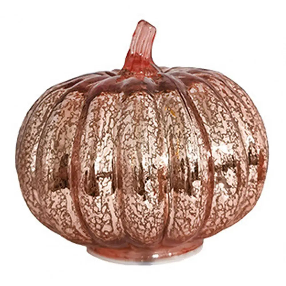 Glowing Glass Pumpkin Decor, LED Autumn Light - Fesara