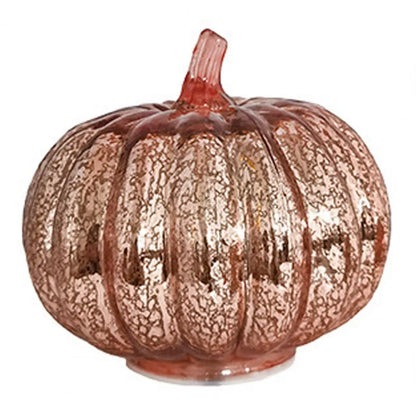 Glowing Glass Pumpkin Decor, LED Autumn Light - Fesara