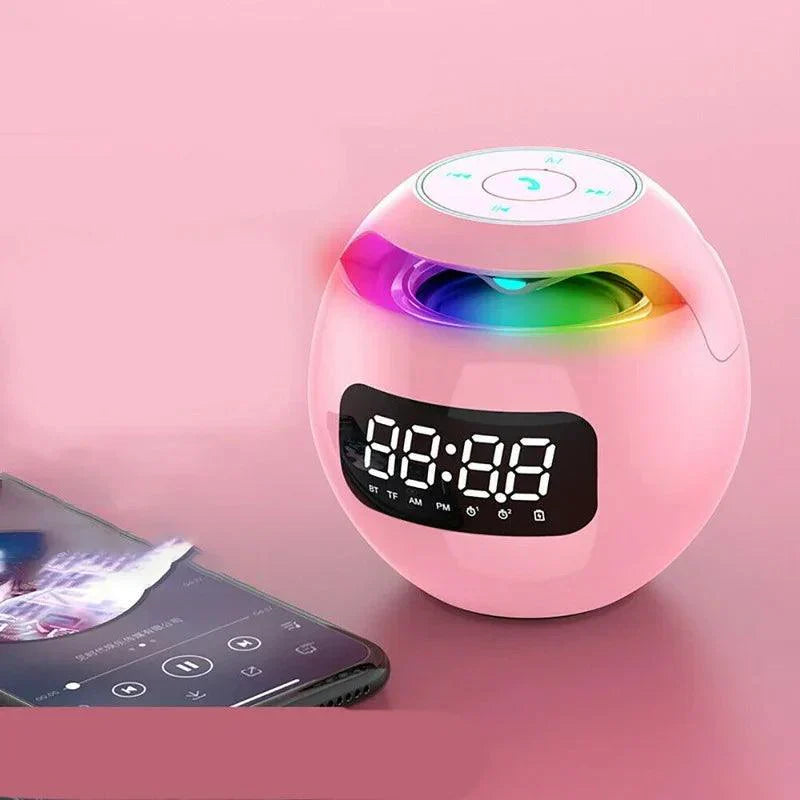 Compact Bluetooth Speaker Alarm Clock with Night Light