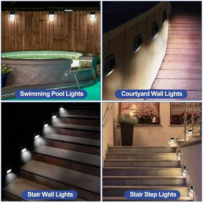 Outdoor Solar Powered Step Light 3 LED Waterproof