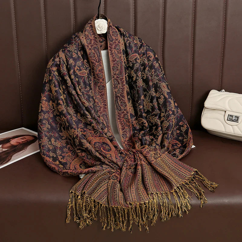 Soft Women's Cashmere Scarf Luxury Warm Print