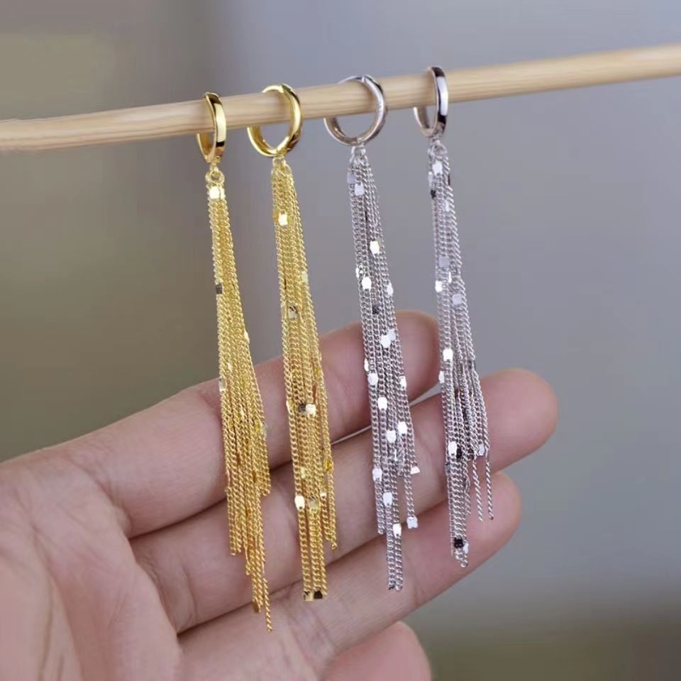 Beautiful Dangling Chain Tassel Earrings