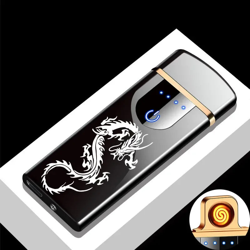 Variant image for Rechargeable USB Plasma Lighter with Windproof Double Arch Flame – Stylish Metal Design for Indoor and Outdoor Use-9