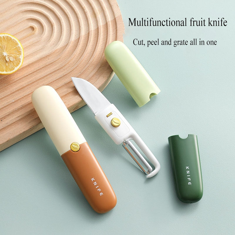Compact 3-in-1 Pocket Peeler Knife