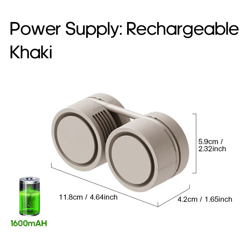 Personal Neck Cooler Fan, Rechargeable and Portable