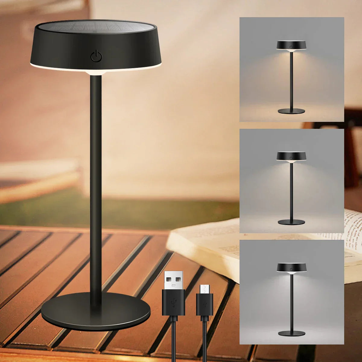 Portable Solar Powered LED Table Lamp Waterproof - Fesara