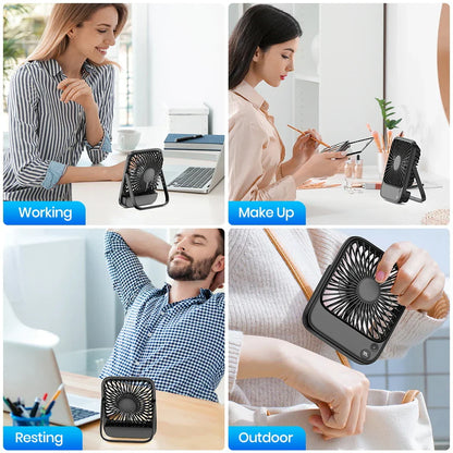 Portable Table Fan with Rechargeable Power Bank