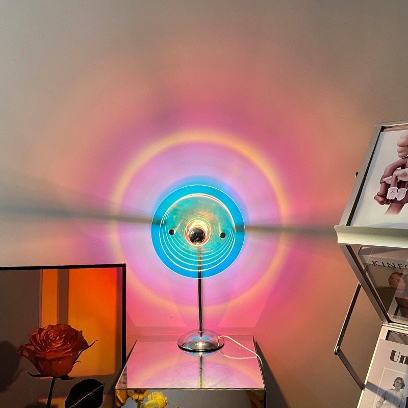 Colorful Rainbow Glass Table Lamp