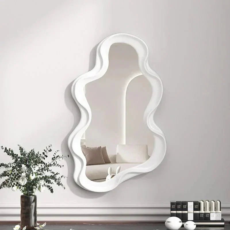 Round White Cloud Wall Mirror - Fesara
