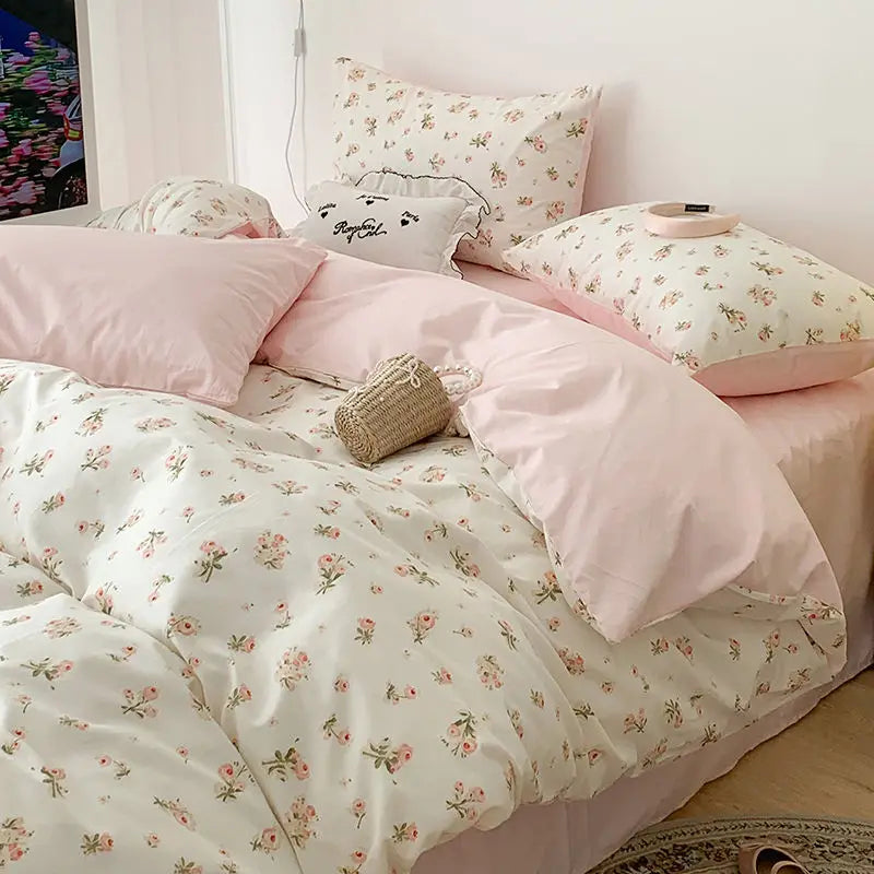 Delicate Floral Comforter Bed Set - Fesara