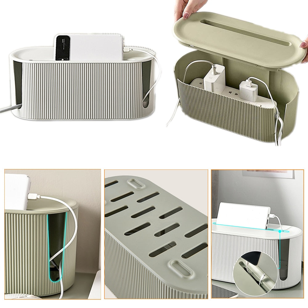 Compact Cable Management Storage Box Organizer