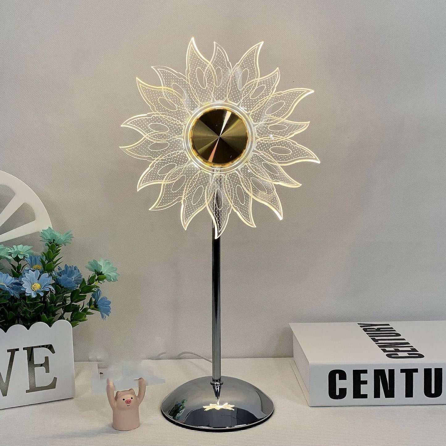 Colorful Rainbow Glass Table Lamp