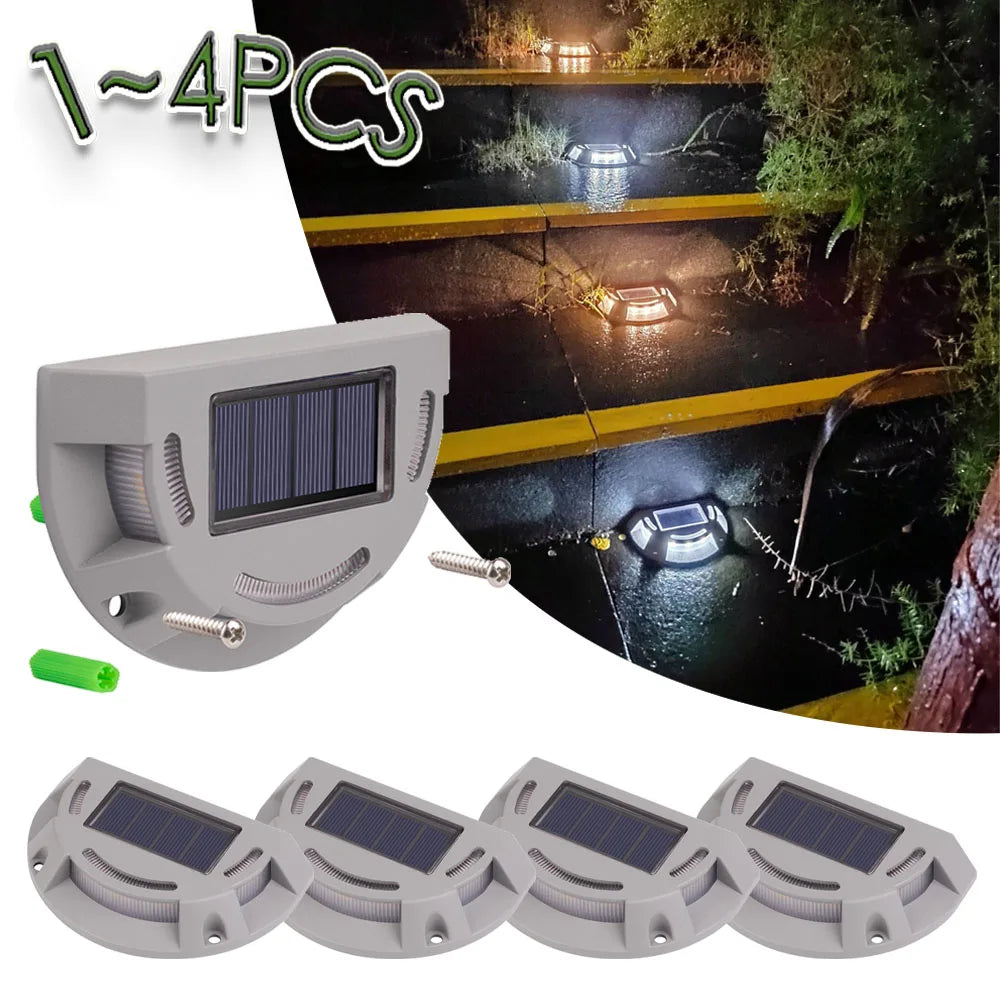 Outdoor Solar Powered Step Lamp Waterproof 2-in-1