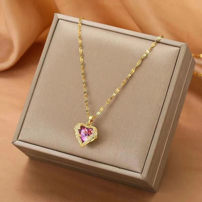 Stunning Sea Glass Stainless Steel Pendant Necklace