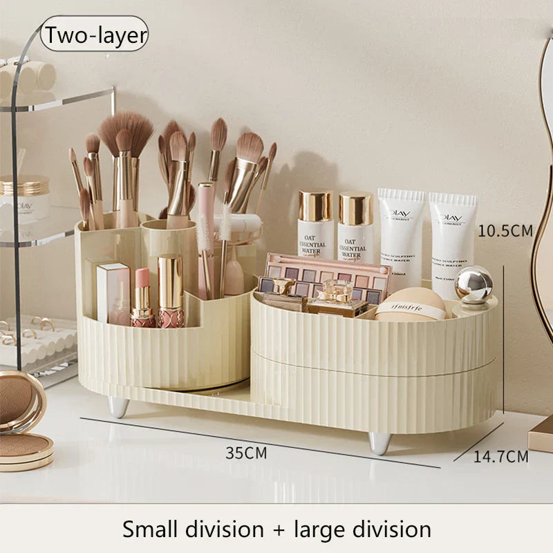 Clear Rotating Makeup Storage Case with Compartments
