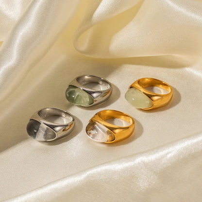 Bold Oval Gemstone Stack Ring - Fesara