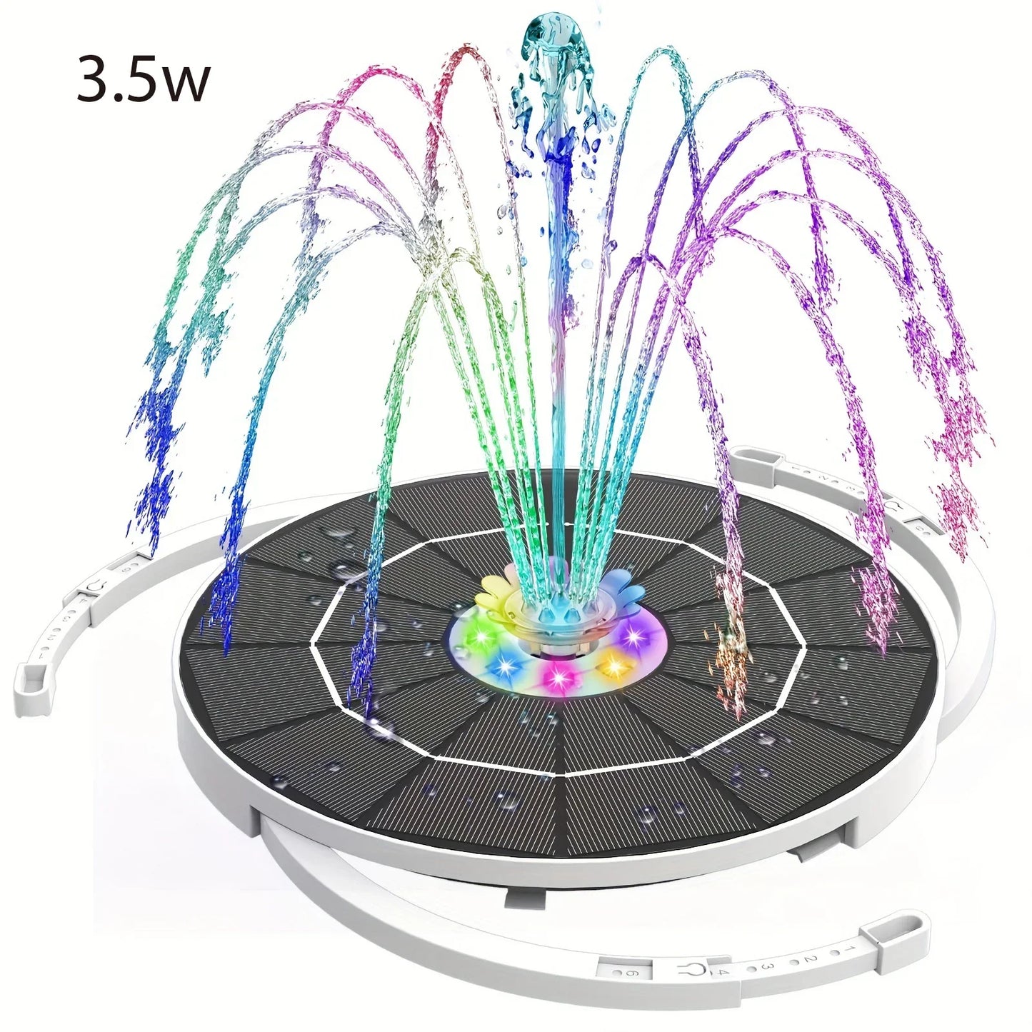Solar Powered Fountain Pump Kit 6.5W with LED Light - Fesara