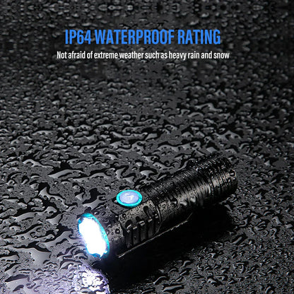 Compact Rechargeable LED Flashlight with Clip