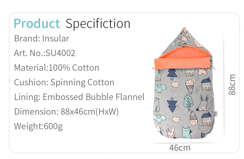 Soft Baby Sleep Sack with Hooded Minky Blanket