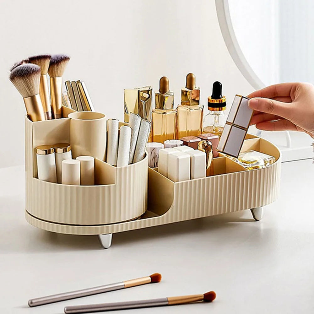 Premium Cosmetic Storage with Compact Rotating Base