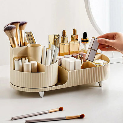 Premium Cosmetic Storage with Compact Rotating Base