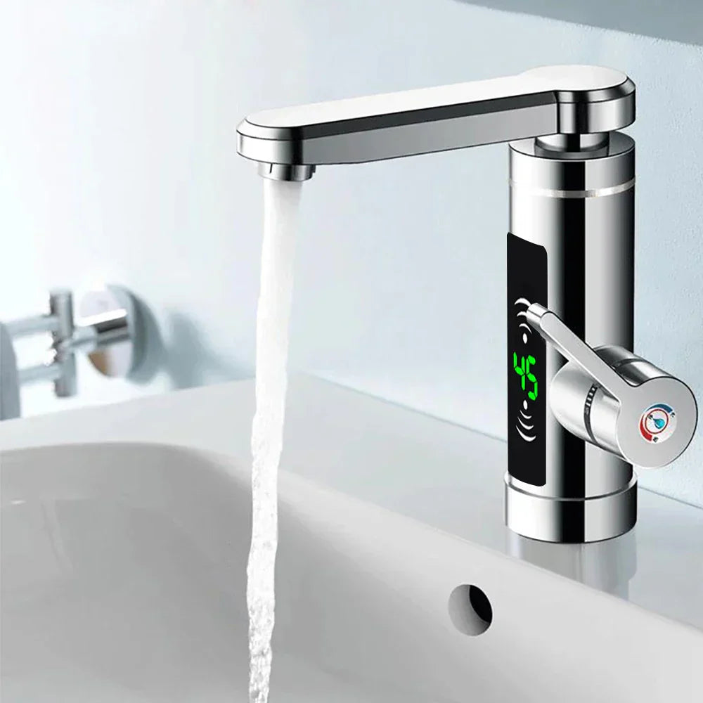Instant Hot Water Kitchen Faucet - 360° Spin Stainless Steel